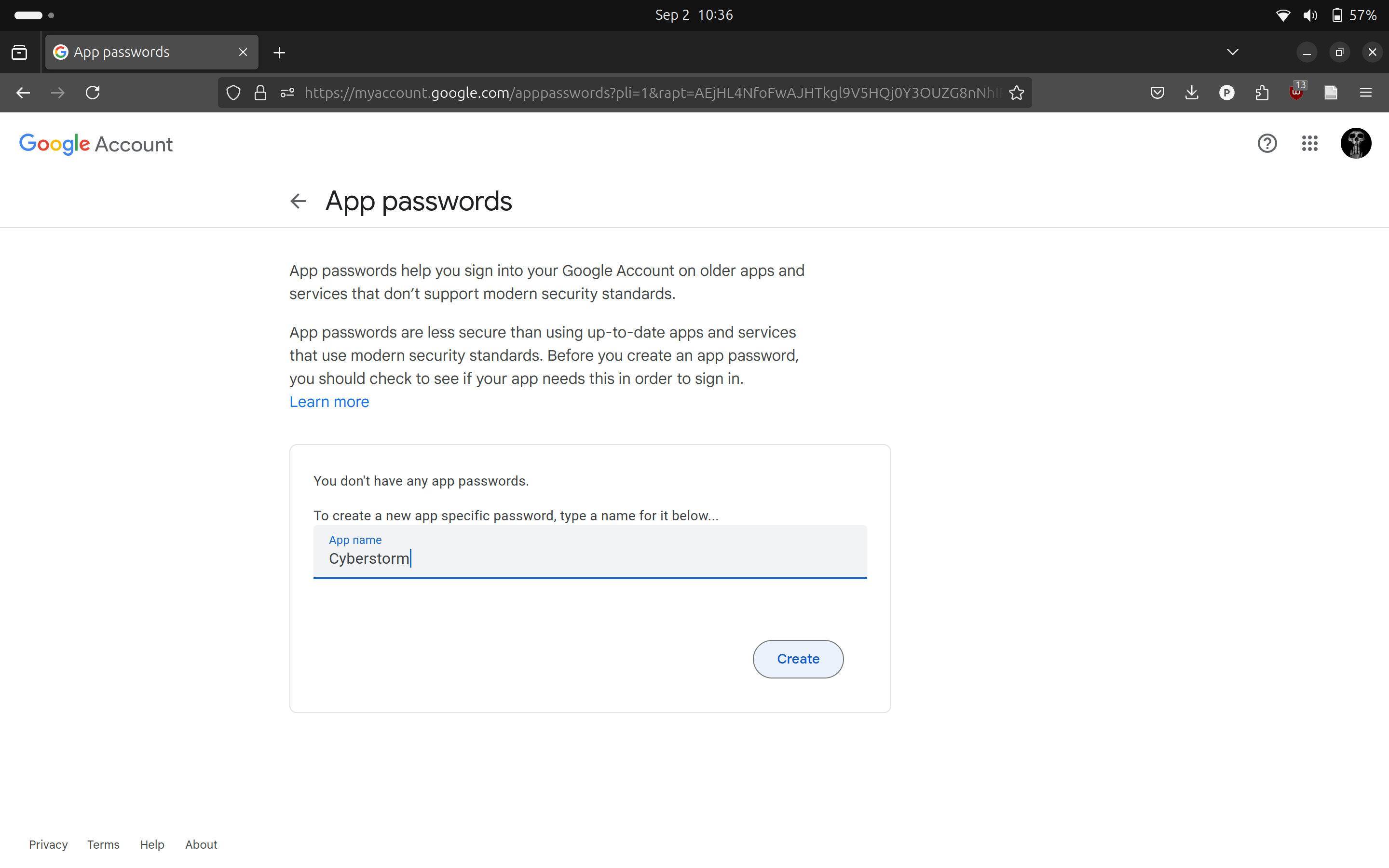 Create App Password